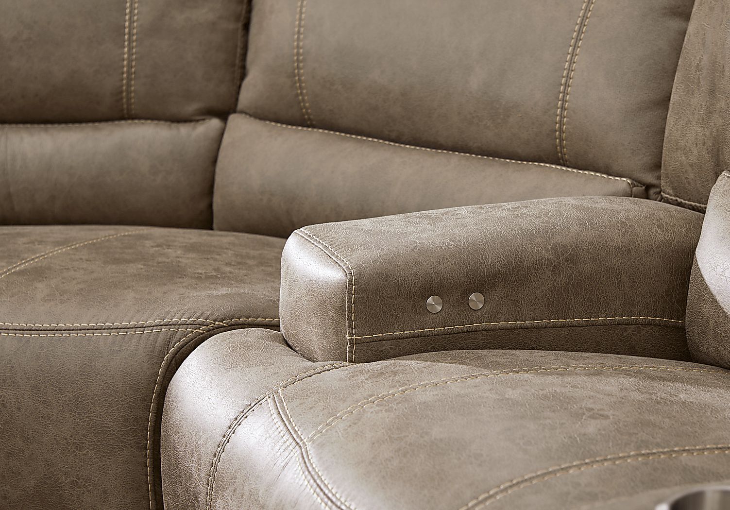 Warrendale Beige 3 Pc Power Reclining Sectional