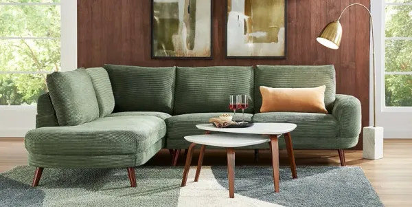 Penn Station Green 2 Pc Sectional