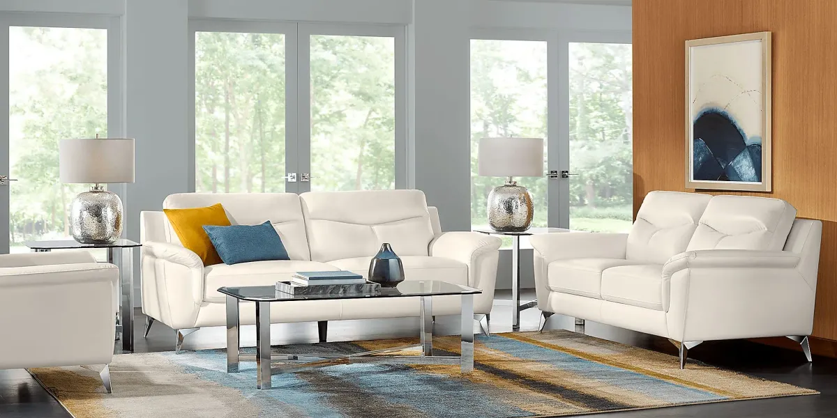 Folsom Street White 8 Pc Living Room