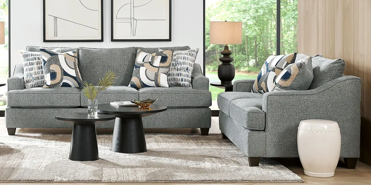 Riley Blue Loveseat