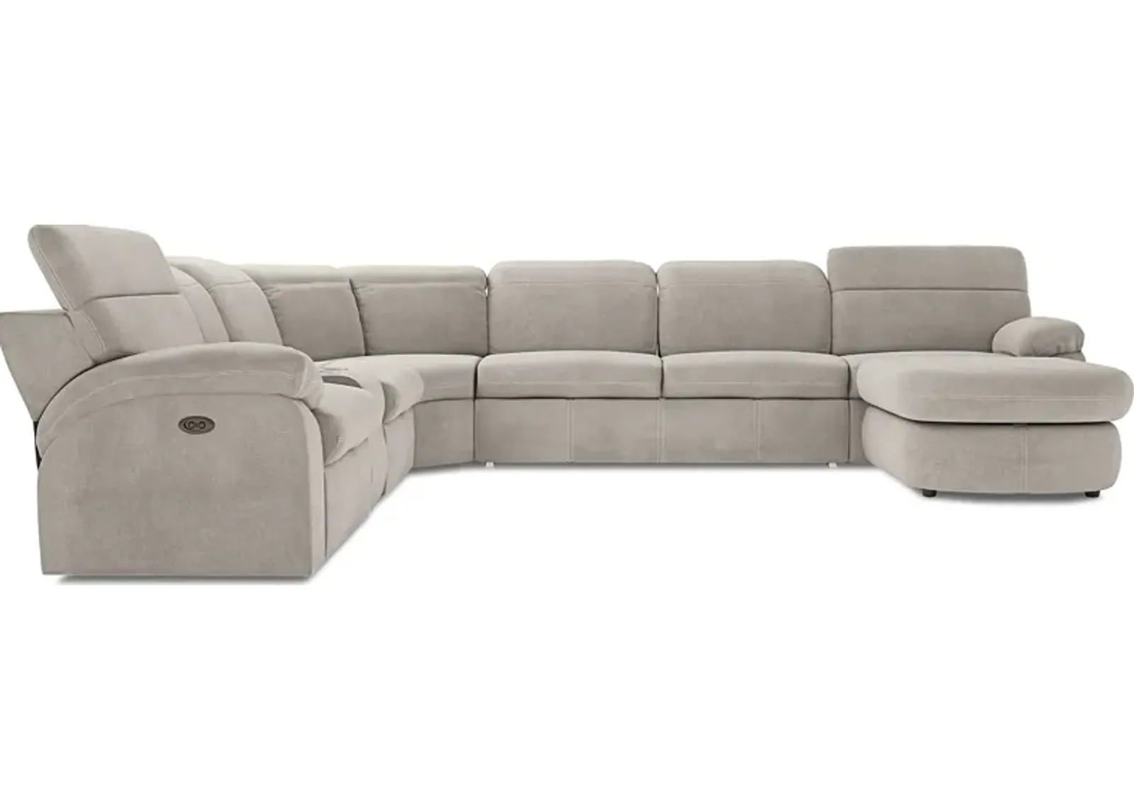 Crescent Place Gray 6 Pc Power Reclining Sleeper Sectional