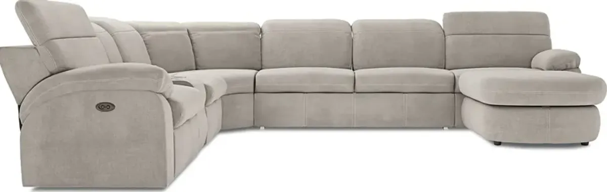 Crescent Place Gray 6 Pc Power Reclining Sleeper Sectional