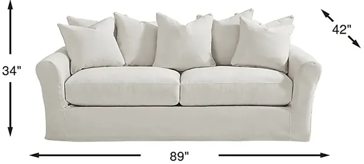 Essex Lane Ivory Slipcover Apartment Sofa