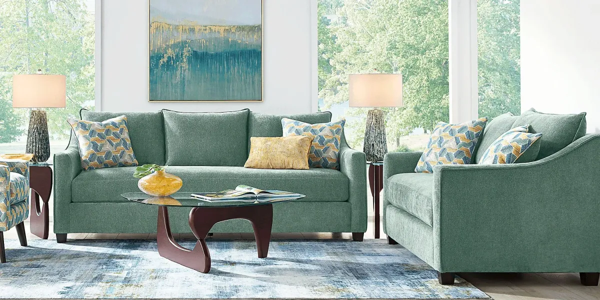 Bloomington Seafoam Loveseat