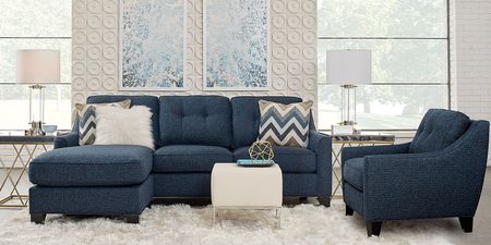 Madison Place Midnight Textured Chaise Sofa