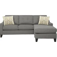 Madison Place Gray Textured Chaise Sofa