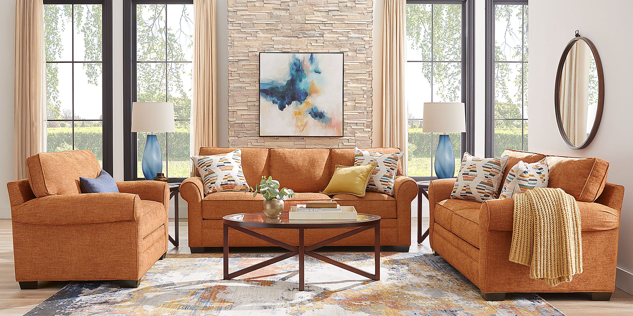 Bellingham Russet Textured Chenille Loveseat