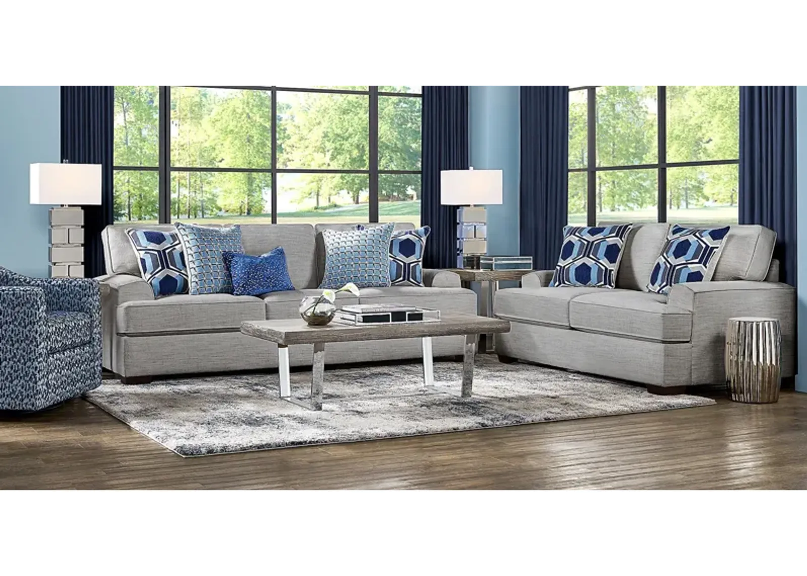 Hutchinson Gray 7 Pc Living Room