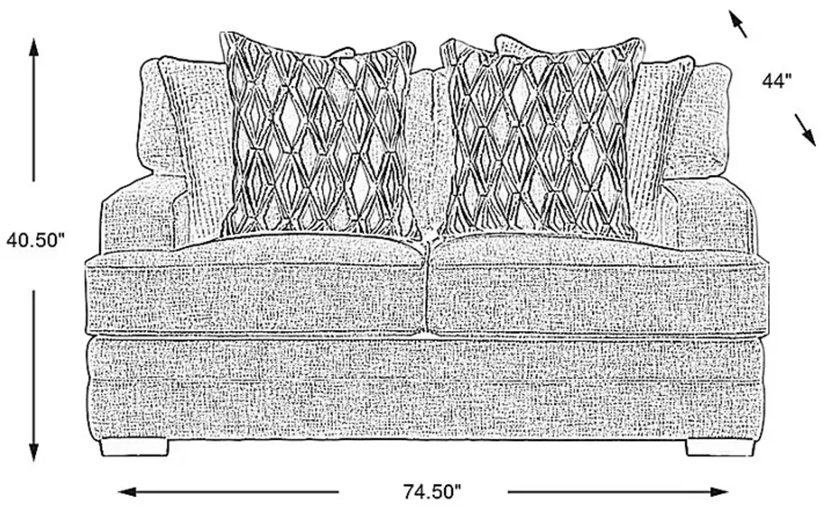 Morgan Falls Blue Loveseat