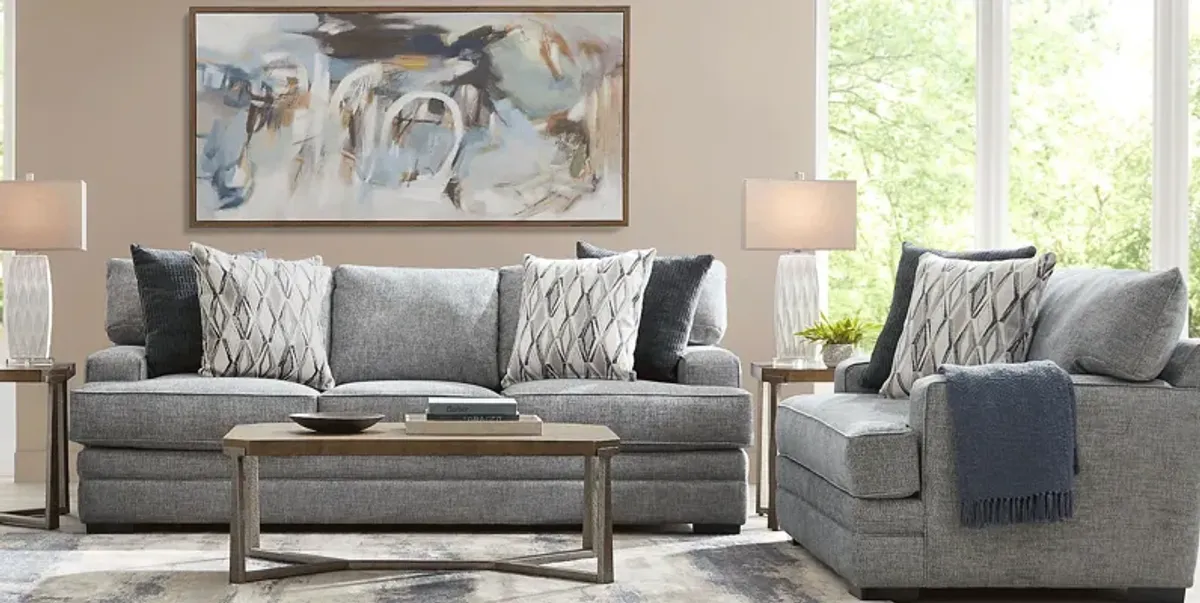 Morgan Falls Blue Loveseat