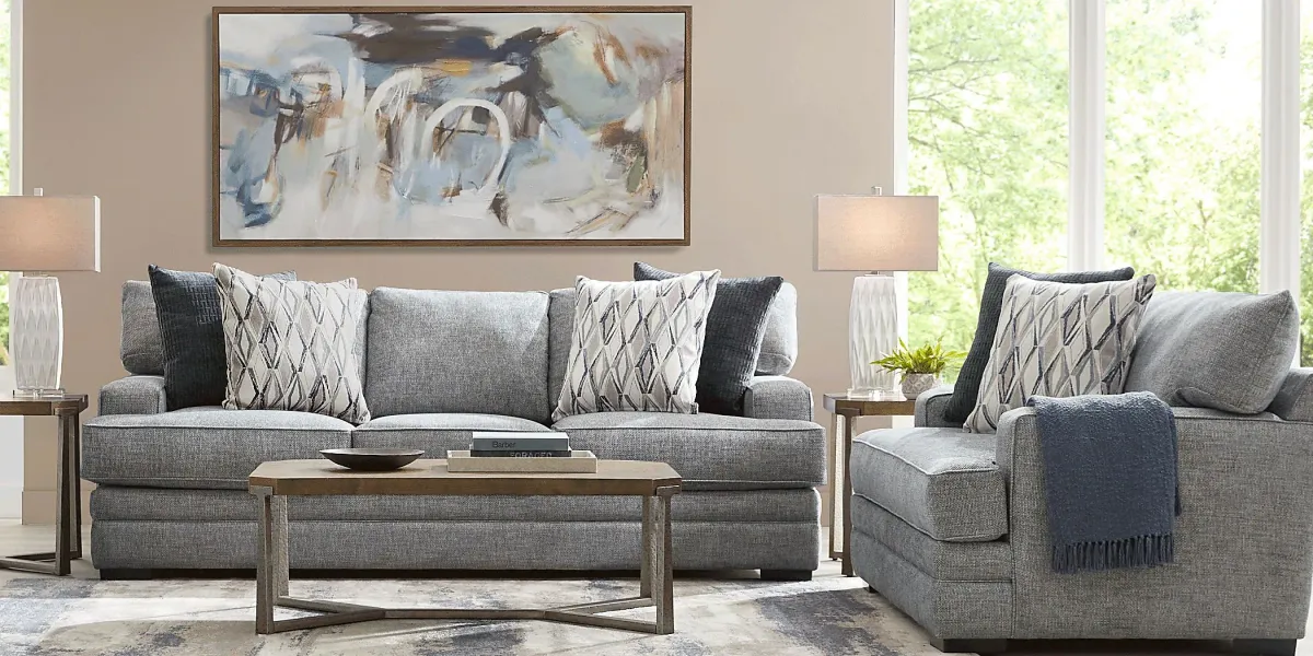 Morgan Falls Blue Loveseat