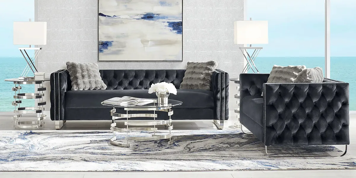 Corrella Black Loveseat