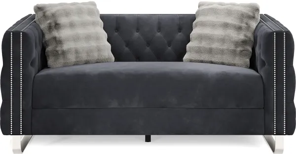 Corrella Black Loveseat