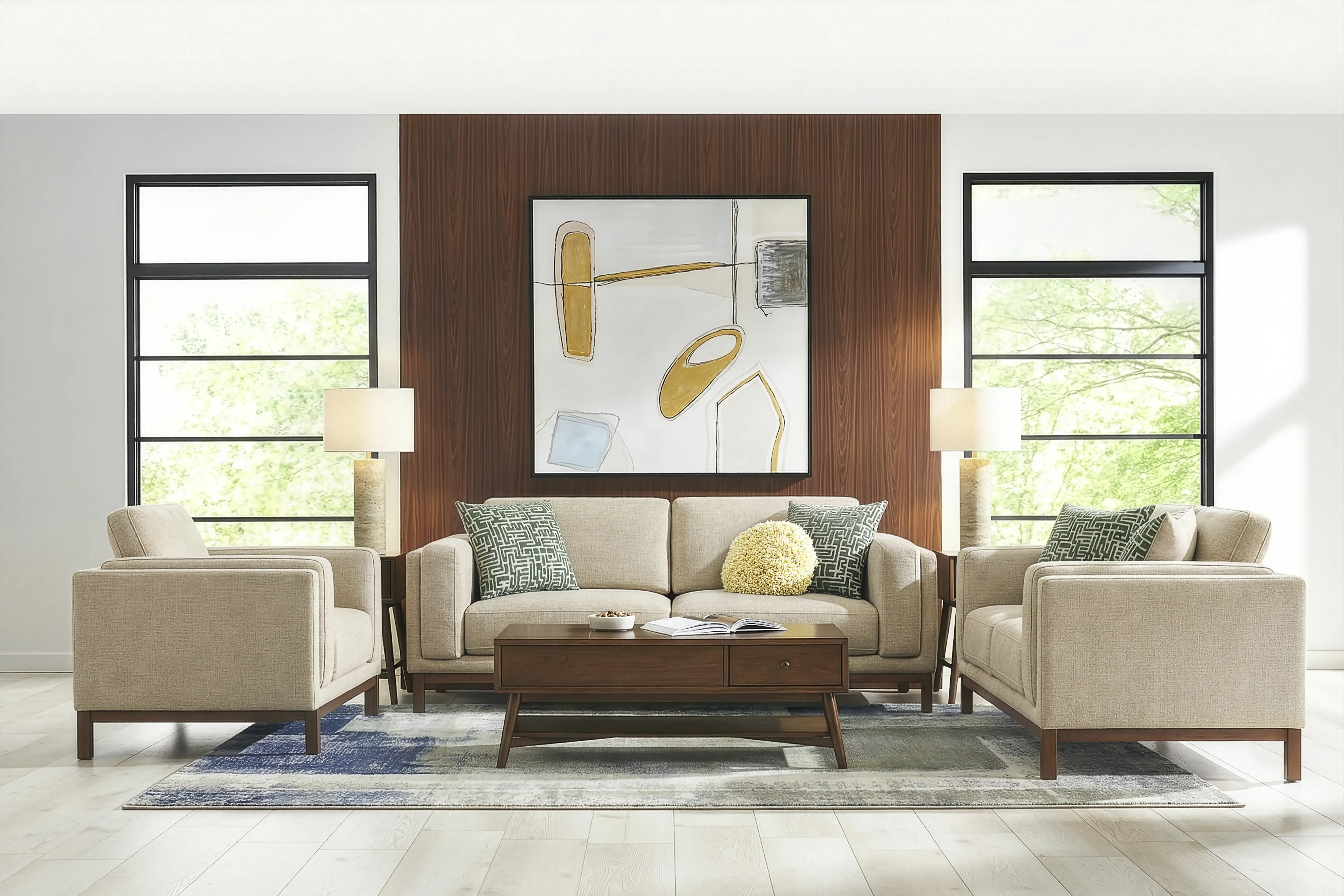 Elena Court Beige 2 Pc Living Room