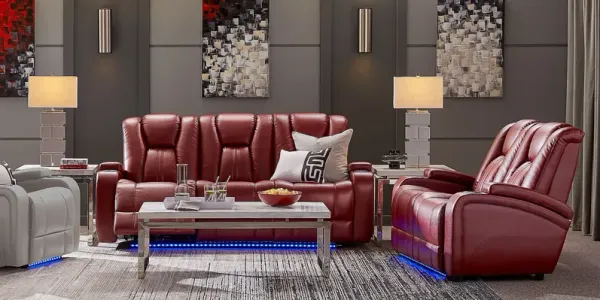 Kingvale Court Red 2 Pc Living Room with Dual Power Reclining Sofa