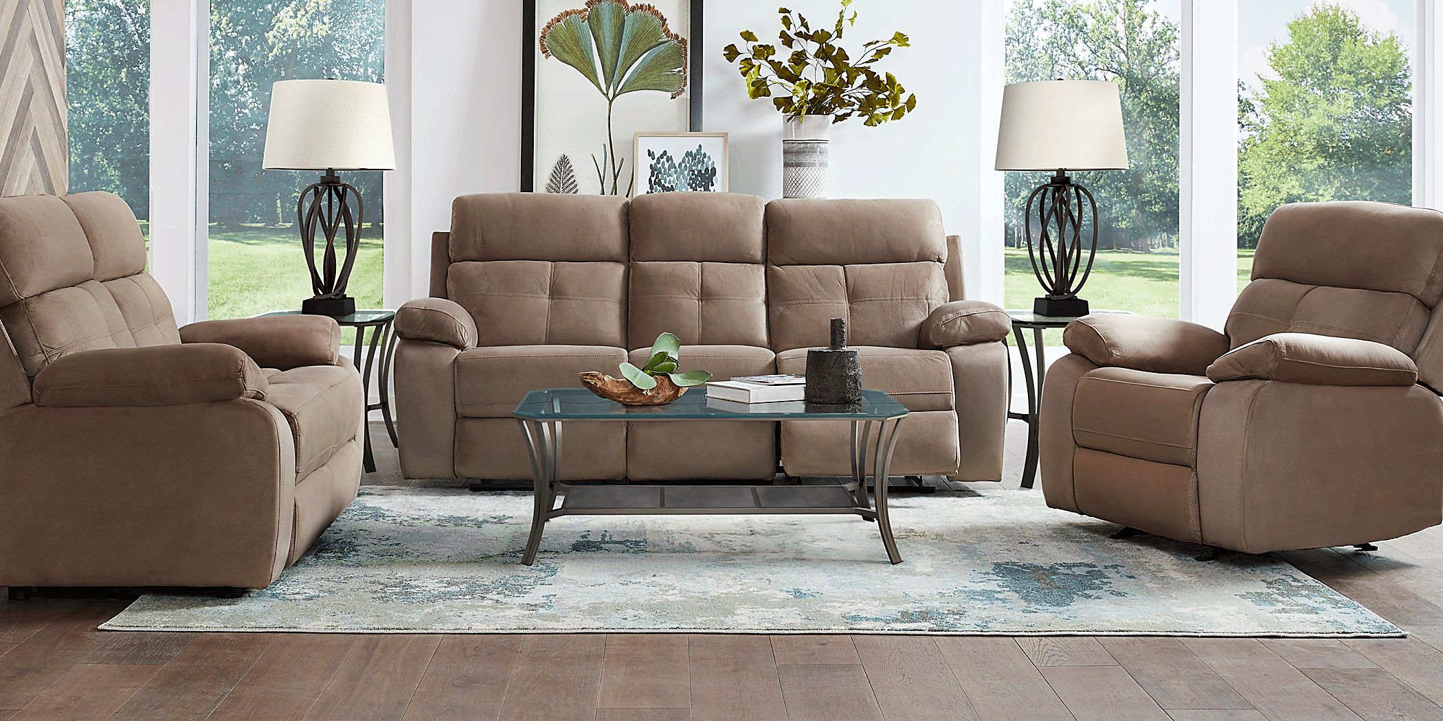 Corinne Stone 3 Pc Living Room with Reclining Sofa