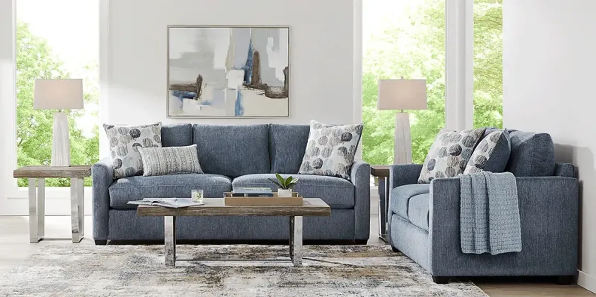 Caprice Navy Loveseat