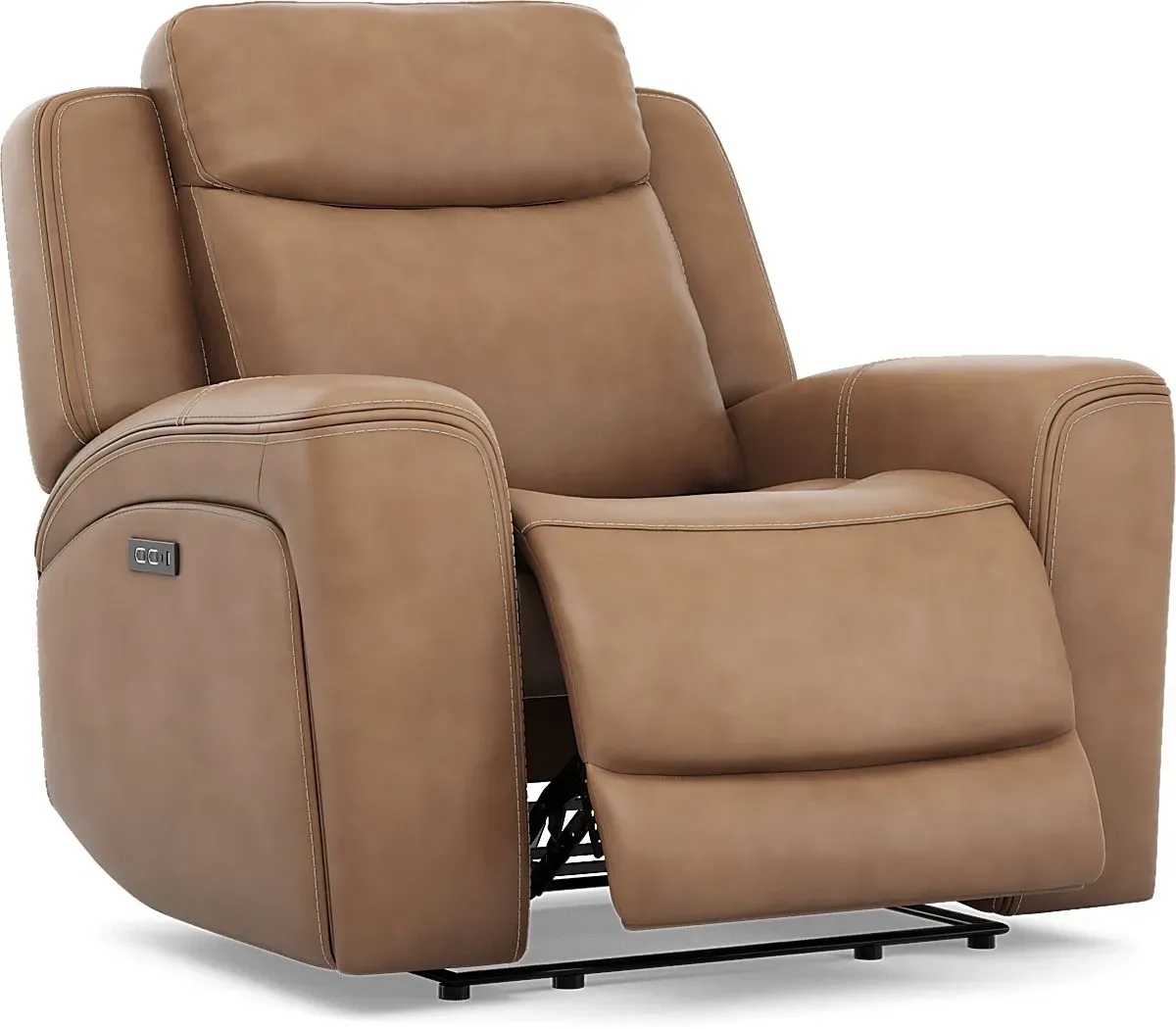 Davidson Caramel Leather 3 Pc Living Room with Dual Power Reclining Sofa