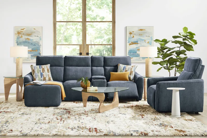 Tremont Indigo 4 Pc Power Reclining Sectional