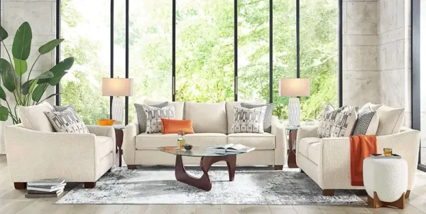 Fallon Ivory 8 Pc Living Room Set