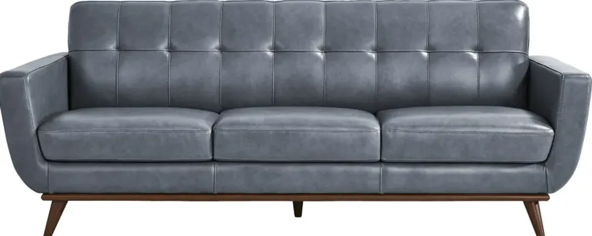 Greyson Blue Leather 3 Pc Living Room