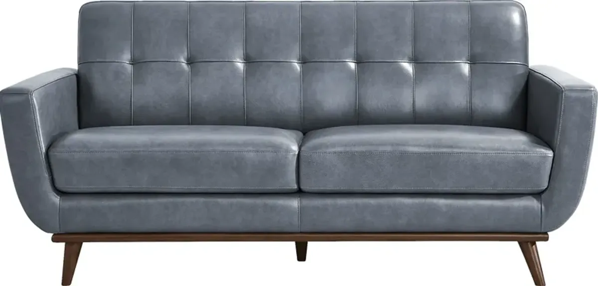 Greyson Blue Leather 3 Pc Living Room