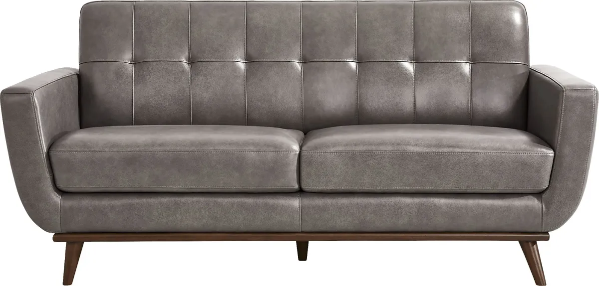 Greyson Gray Leather 3 Pc Living Room