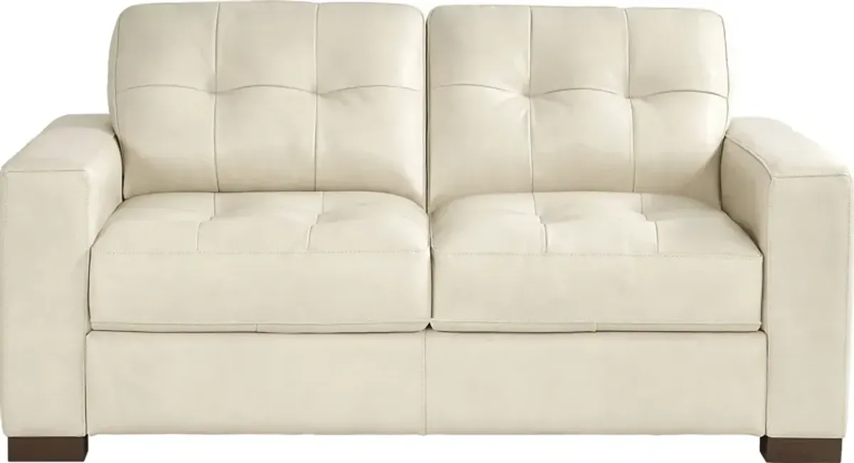 Messina Ivory Leather 8 Pc Living Room