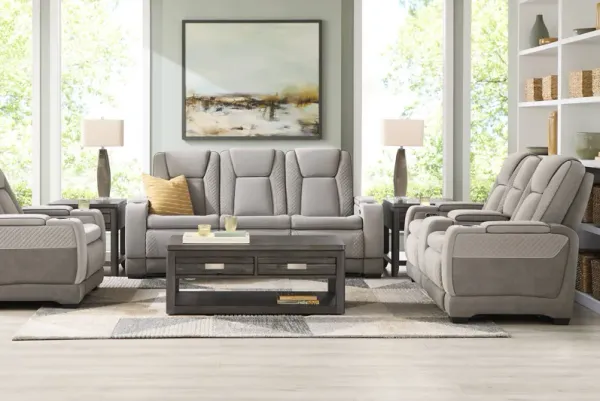 Donovan Park Gray 2 Pc Dual Power Reclining Living Room