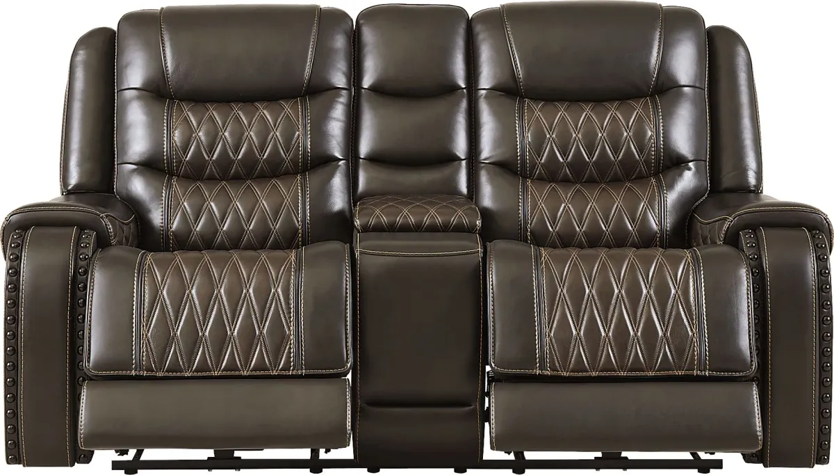 Marquee Brown 3 Pc Leather Triple Power Reclining Living Room