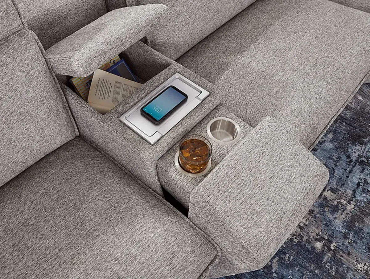 Salvator Street Gray 6 Pc Dual Power Reclining Sectional