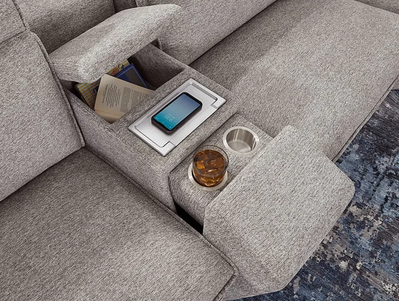 Salvator Street Gray 6 Pc Dual Power Reclining Sectional