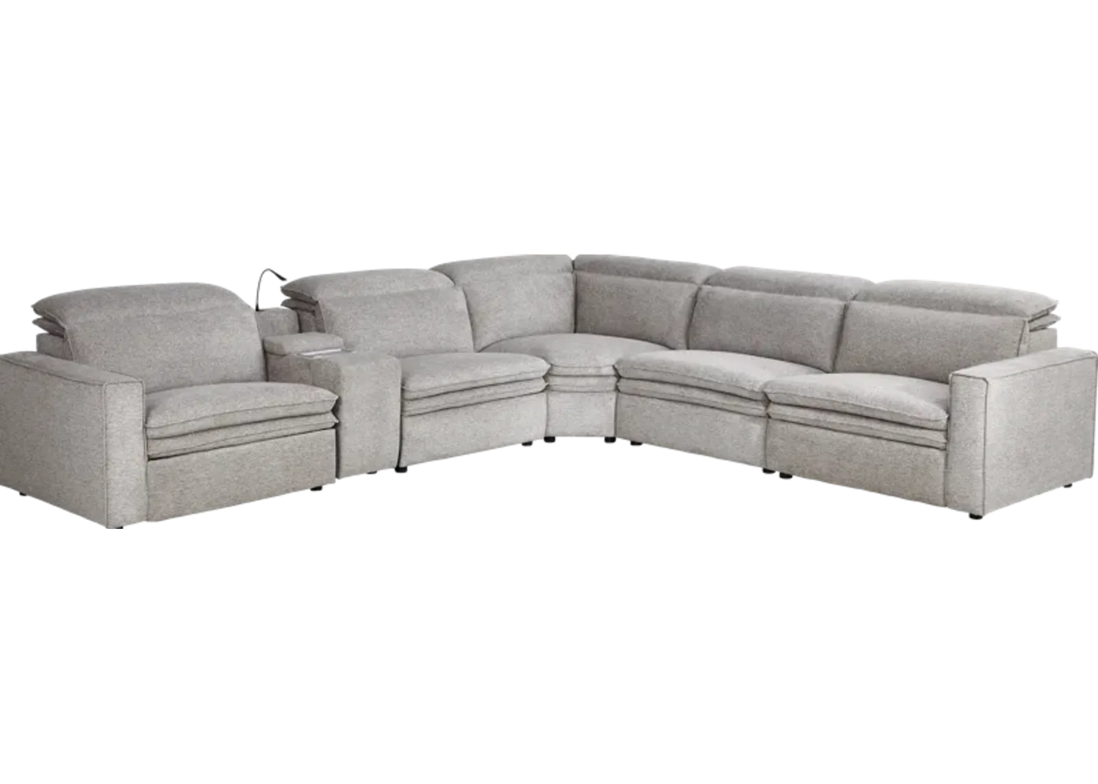 Salvator Street Gray 6 Pc Dual Power Reclining Sectional