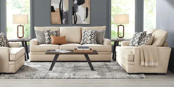 Surrey Hills Beige 7 Pc Living Room with Sleeper Sofa