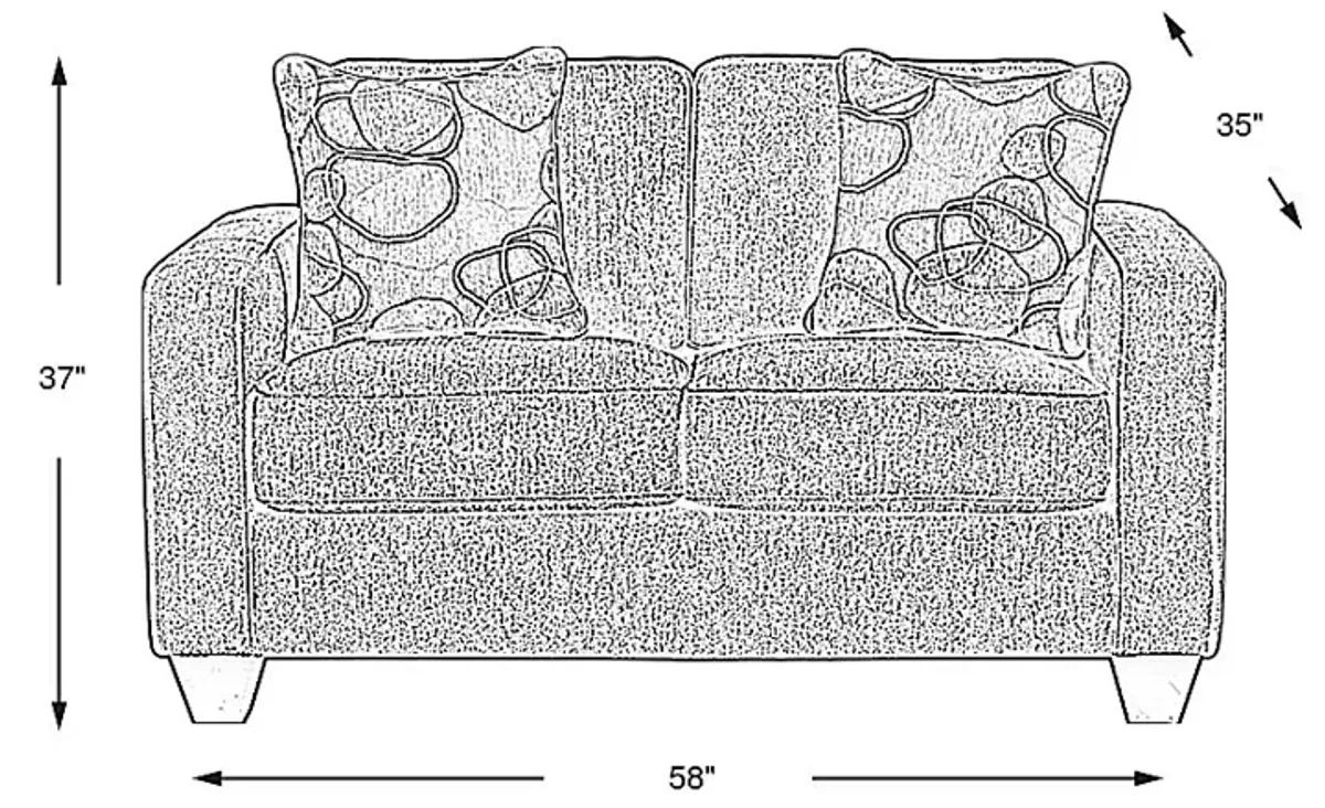 Alanis Bay Blue Loveseat