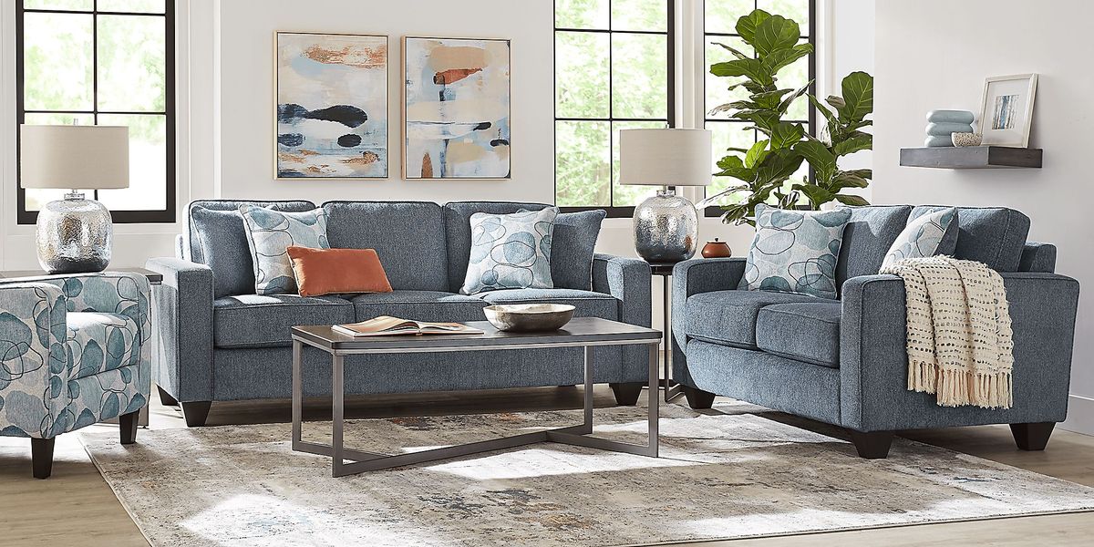 Alanis Bay Blue Loveseat