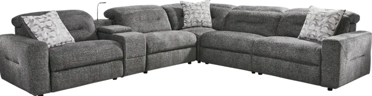 Belia Gray 6 Pc Dual Power Reclining Sectional