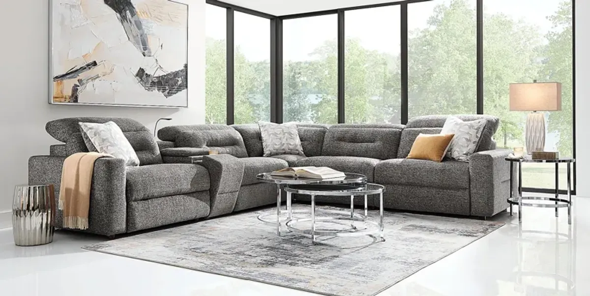 Belia Gray 6 Pc Dual Power Reclining Sectional