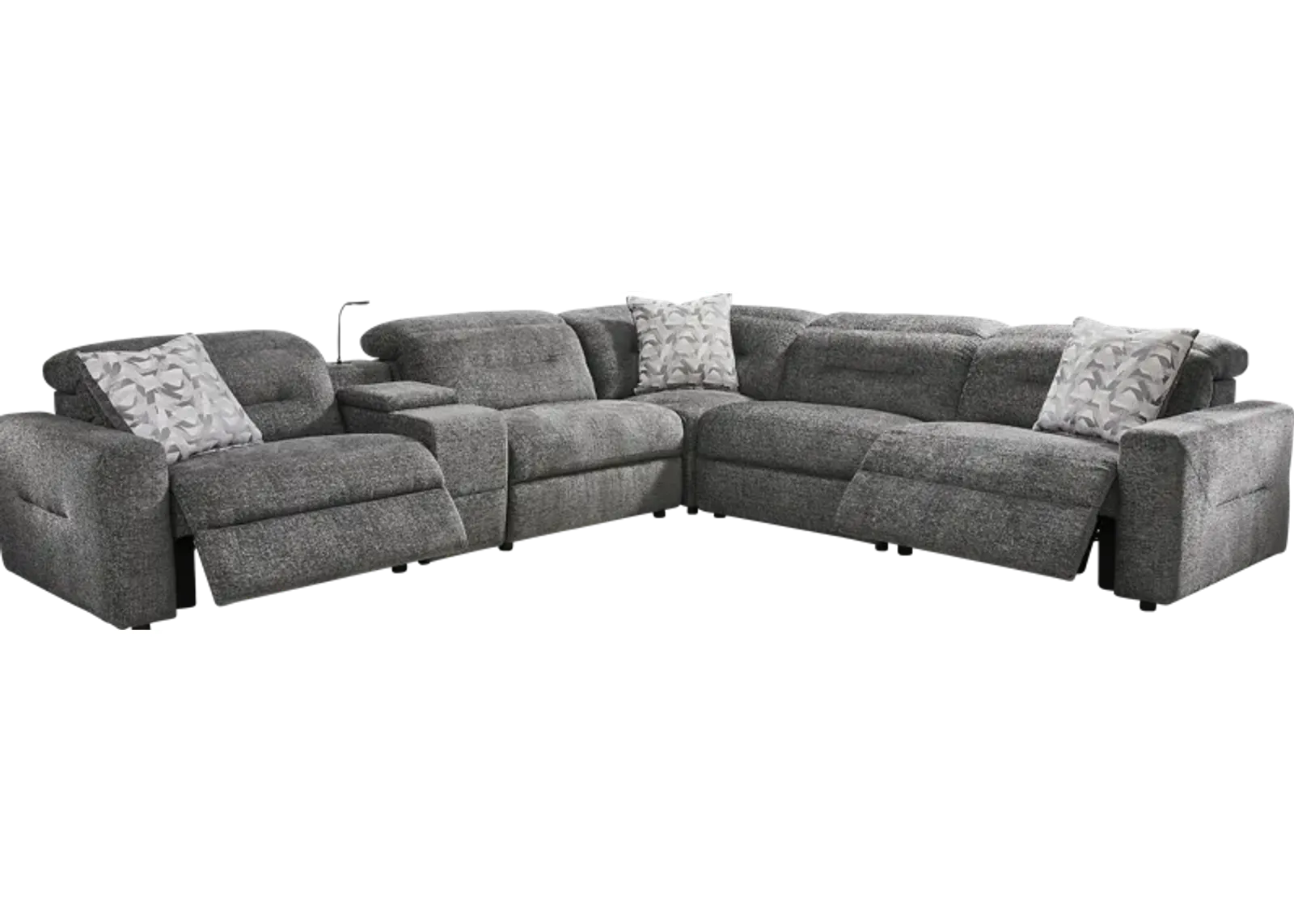 Belia Gray 6 Pc Dual Power Reclining Sectional