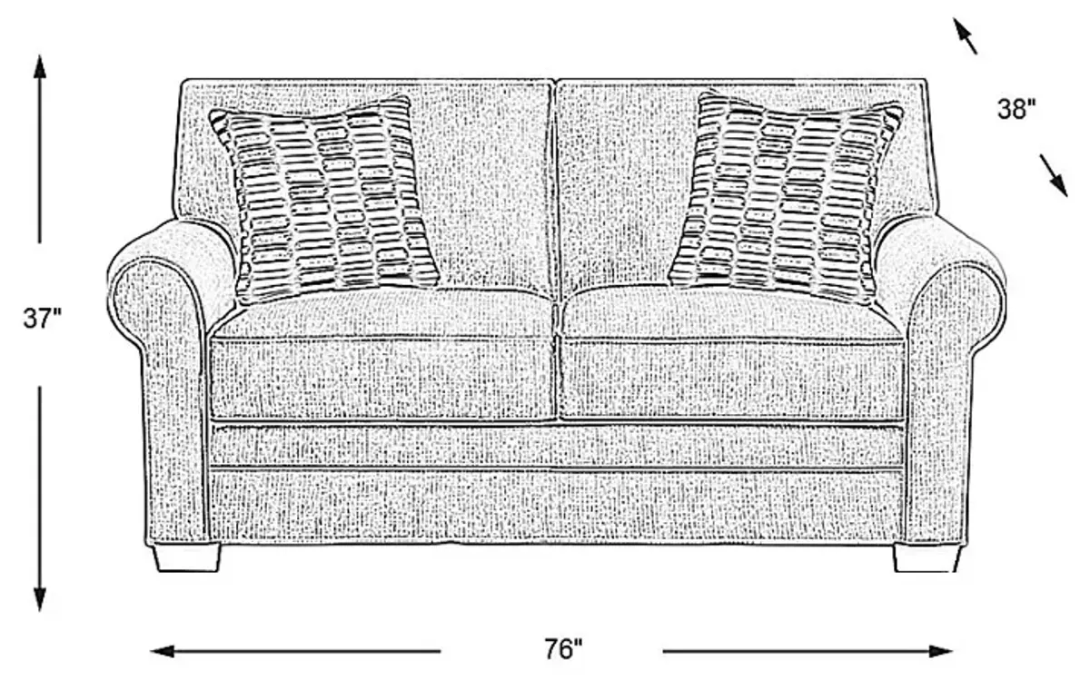 Bellingham Willow Green Textured Loveseat