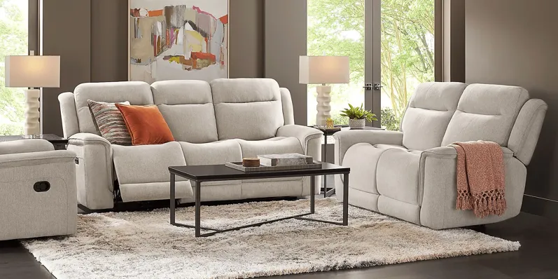 Kamden Place Cement 3 Pc Living Room with Dual Power Reclining Sofa