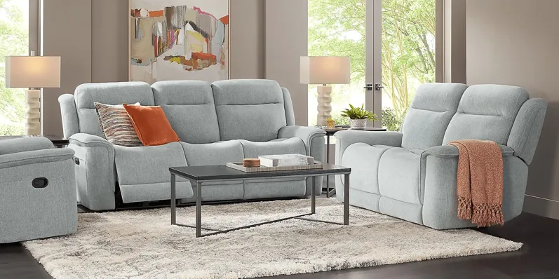 Kamden Place Seafoam 3 Pc Living Room with Dual Power Reclining Sofa