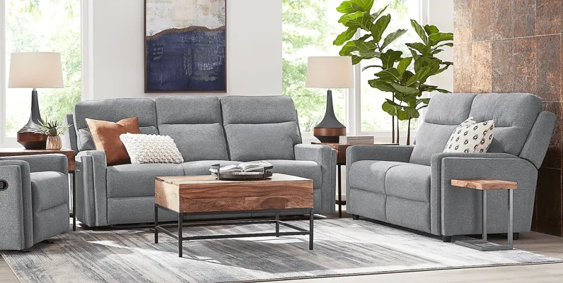 Davis Bay Gray 3 Pc Living Room with Reclining Sofa