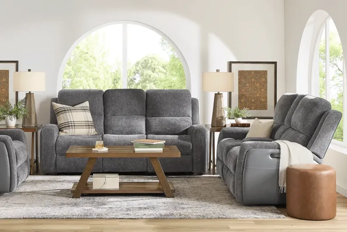 Harrison Charcoal 7 Pc Dual Power Reclining Living Room