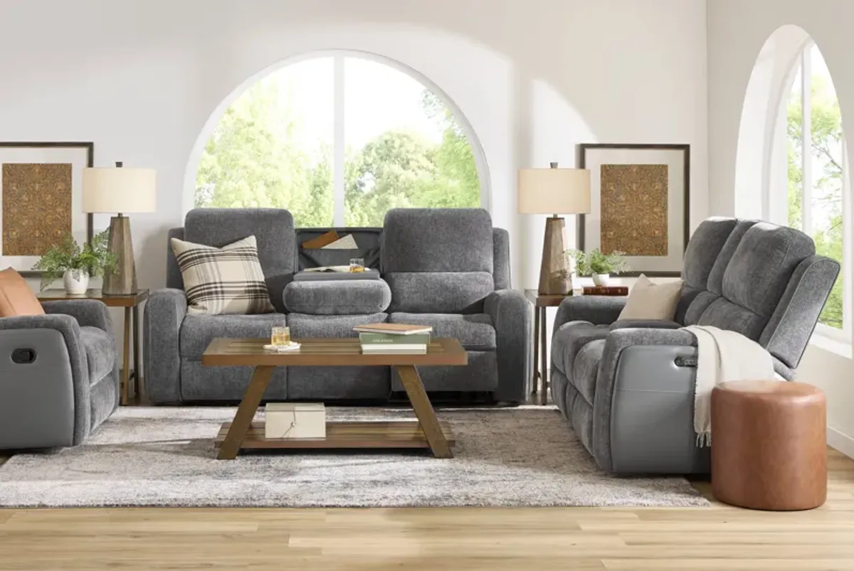 Harrison Charcoal 7 Pc Dual Power Reclining Living Room