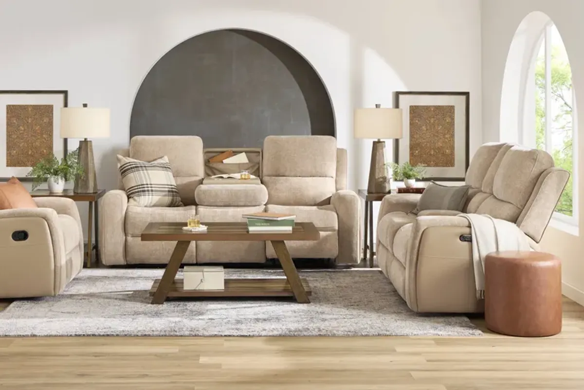 Harrison Beige 7 Pc Dual Power Reclining Living Room