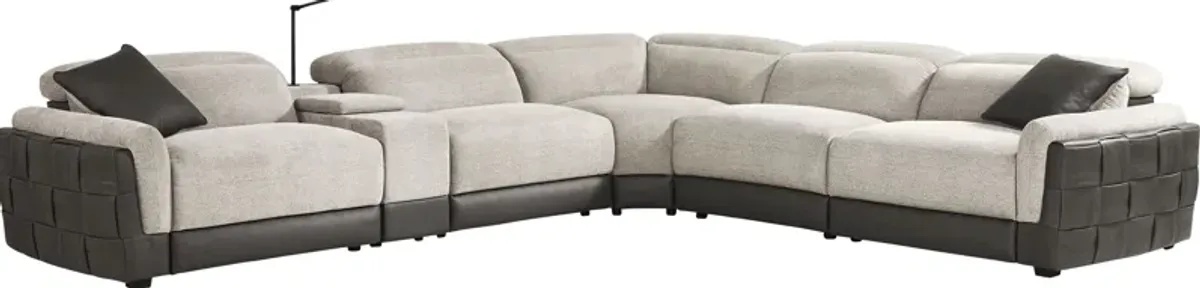 Seneca Falls Gray 9 Pc Dual Power Reclining Sectional Living Room