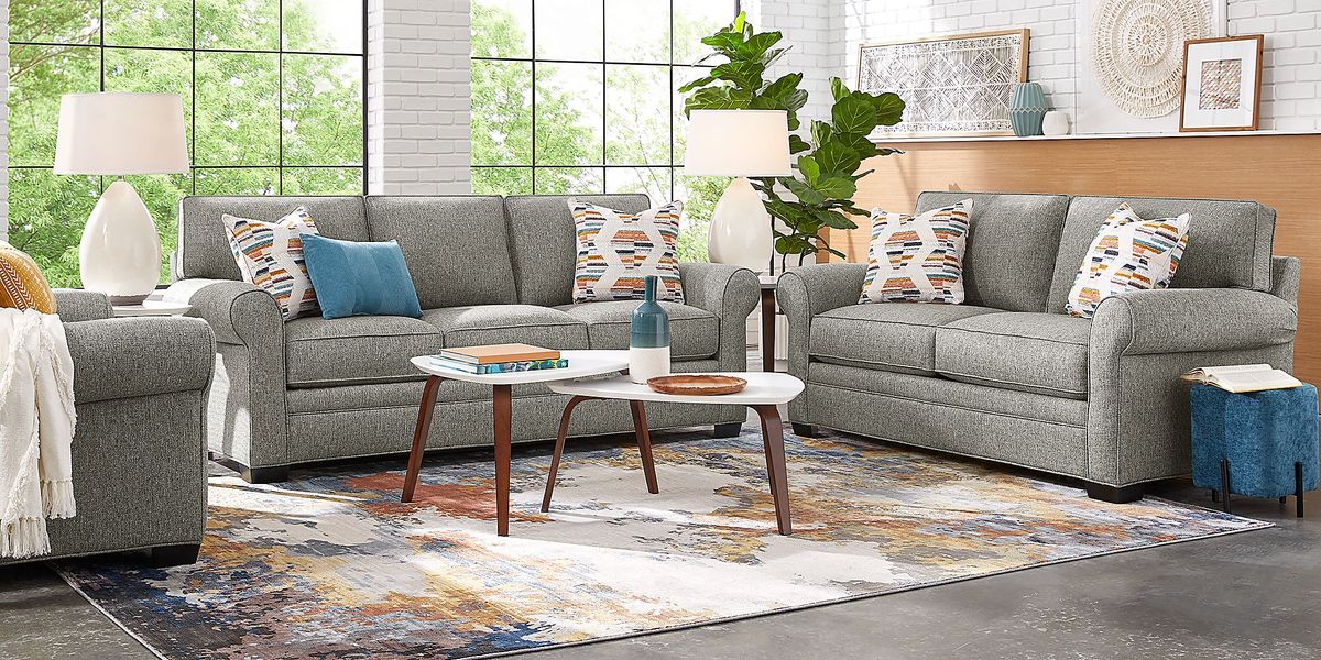 Bellingham Gray Textured Loveseat