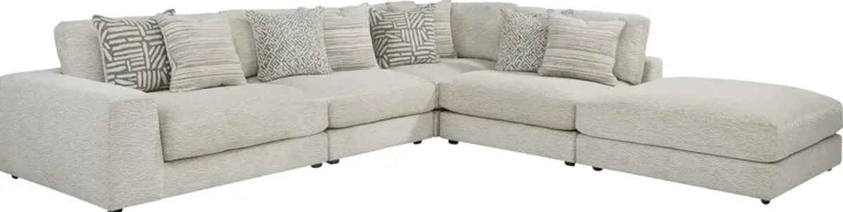 Monterey Trace White 5 Pc Sectional