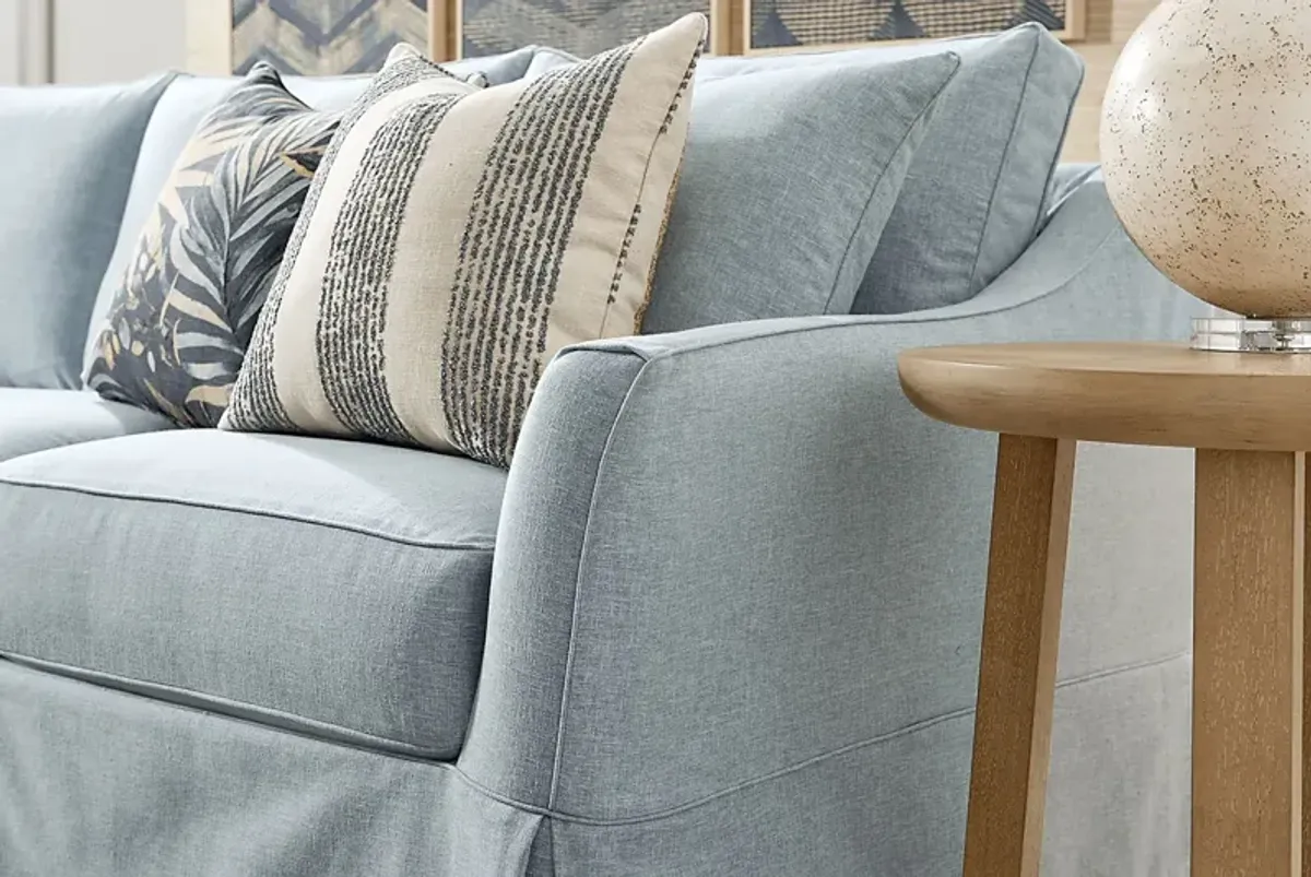 Pacific Grove Blue Slipcover 2 Pc Gel Foam Sleeper Sectional